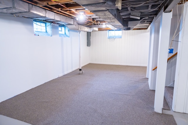 13185 Sycamore St, Southgate, MI 48195 - basement featuring carpet, plenty of natural light, and stairs