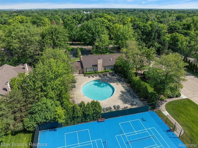 1461 Woodglen Ln Unit G-28, Bloomfield Hills, MI 48304 - bird's eye view of a heavily wooded area and a pool