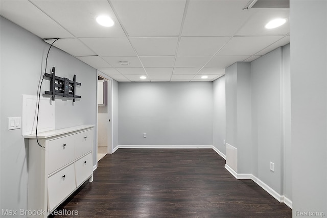 1461 Woodglen Ln Unit G-28, Bloomfield Hills, MI 48304 - finished basement featuring dark wood finished floors, recessed lighting, and a drop ceiling