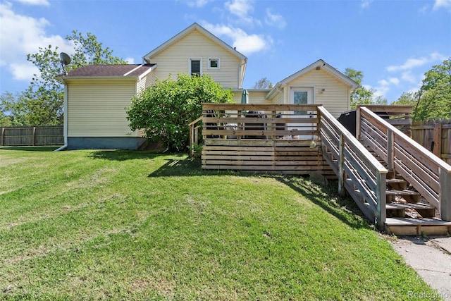 638 E Michigan Ave, Grass Lake, MI 49240 - back of house featuring a wooden deck
