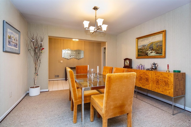 5423 Hauser Way W, Bloomfield, MI 48323 - carpeted dining space with a chandelier and baseboards
