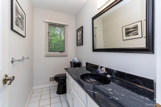 5423 Hauser Way W, Bloomfield, MI 48323 - half bath with vanity, toilet, baseboards, and tile patterned floors