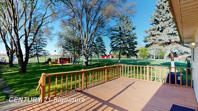 5530 Hess Rd, Saginaw, MI 48601 - deck featuring a lawn
