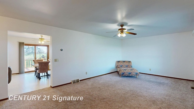 5530 Hess Rd, Saginaw, MI 48601 - unfurnished room featuring a ceiling fan, carpet flooring, and baseboards