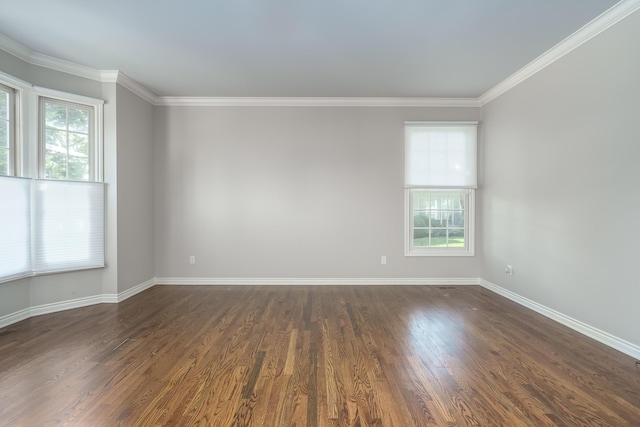 7294 Mackenzie Ln, Portage, MI 49024 - spare room with healthy amount of natural light, baseboards, crown molding, and dark wood-style floors