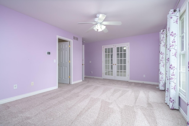 7294 Mackenzie Ln, Portage, MI 49024 - carpeted spare room with ceiling fan, french doors, and baseboards