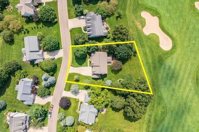 7294 Mackenzie Ln, Portage, MI 49024 - aerial overview of property's location with property parcel outlined and a golf club