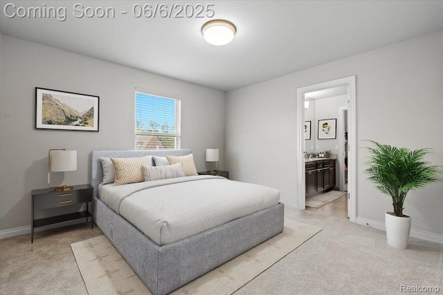 10611 Stoney Point Dr, South Lyon, MI 48178 - bedroom featuring light colored carpet, baseboards, and connected bathroom