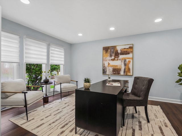 4206 Southmoor Ln, West Bloomfield, MI 48323 - home office featuring wood finished floors, recessed lighting, and baseboards