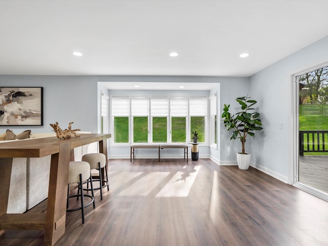 4206 Southmoor Ln, West Bloomfield, MI 48323 - sitting room with wood finished floors, baseboards, and recessed lighting