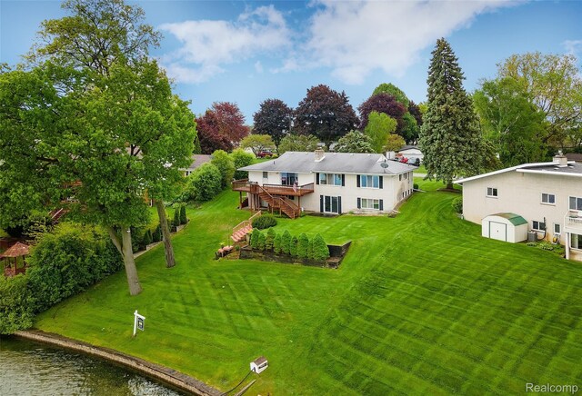 2982 Shawnee Ln, Waterford, MI 48329 - view from above of property with a large body of water