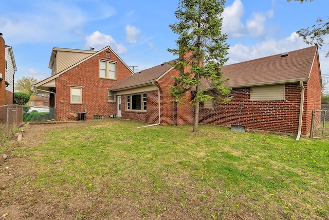 15053 Dumay St, Southgate, MI 48195 - back of property with brick siding, a chimney, and a shingled roof