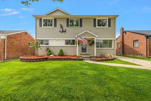 23142 Port St, Saint Clair Shores, MI 48082 - view of front of property with brick siding and a front yard