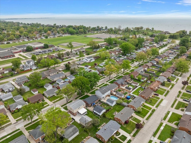 23142 Port St, Saint Clair Shores, MI 48082 - aerial view of property and surrounding area featuring nearby suburban area and a large body of water
