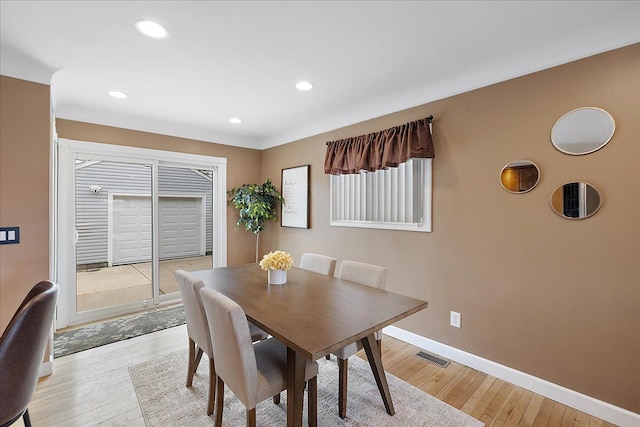 23142 Port St, Saint Clair Shores, MI 48082 - dining space with light wood-style floors, baseboards, and recessed lighting