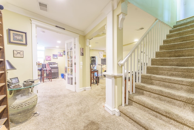 1418 Trailside Blvd, Wixom, MI 48393 - stairway featuring carpet flooring and baseboards