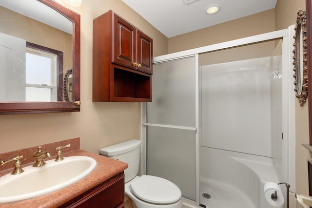 19985 Charest St, Detroit, MI 48234 - full bathroom featuring a shower stall, toilet, and vanity