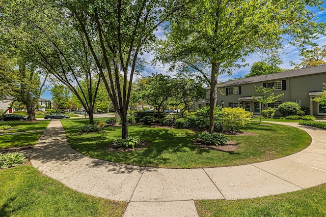 view of home's community featuring a yard