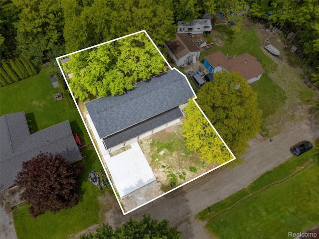 7598 Lake Park Rd, Ira, MI 48023 - aerial view of property and surrounding area with property boundaries highlighted
