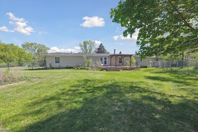 view of yard featuring a deck