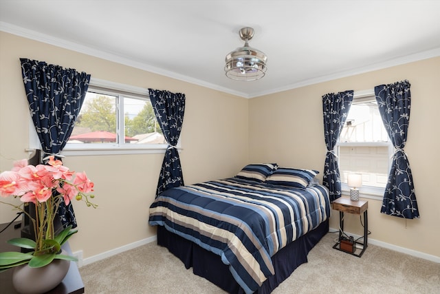 2220 Stanhope St, Grosse Pointe Woods, MI 48236 - carpeted bedroom featuring multiple windows, crown molding, and baseboards