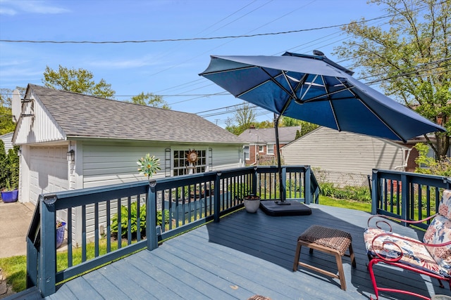 2220 Stanhope St, Grosse Pointe Woods, MI 48236 - wooden terrace featuring an outdoor structure