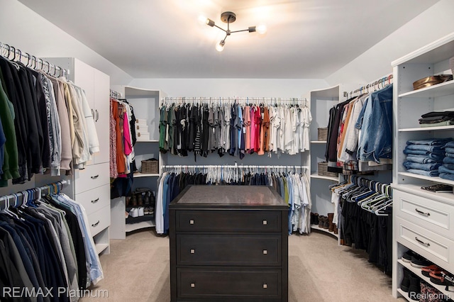 3873 Hartland Hills Dr, Hartland, MI 48353 - walk in closet featuring light carpet