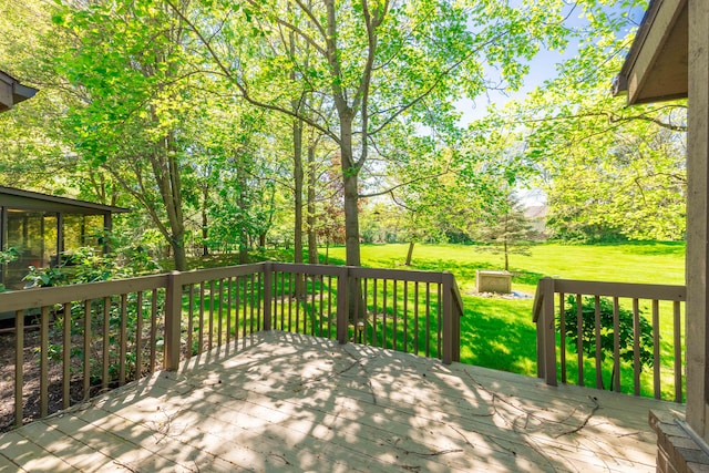 deck with a yard