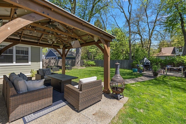 1836 Marywood Dr, Royal Oak, MI 48073 - view of patio / terrace with a gazebo and an outdoor living space with a fire pit