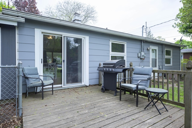 1609 Sheridan Ave, Niles, MI 49120 - wooden terrace with grilling area