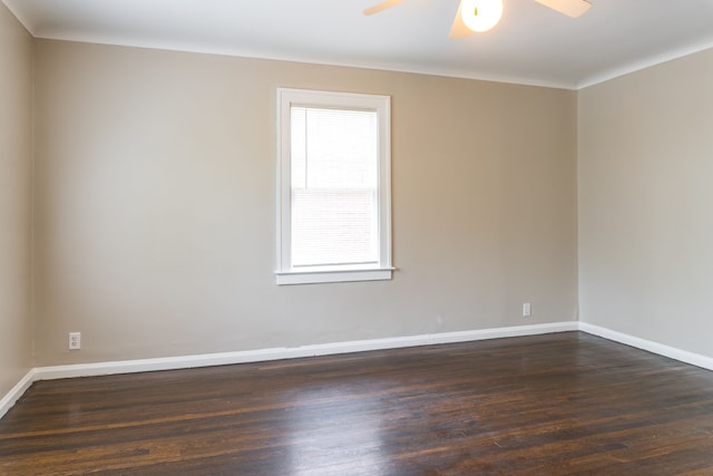 2285 Chicago Blvd, Detroit, MI 48206 - empty room with ceiling fan, wood finished floors, and baseboards