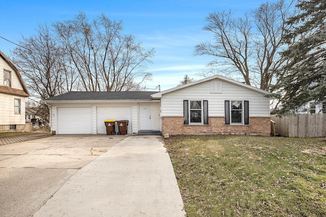 238-240 W Division St, Sparta, MI 49345 - ranch-style home featuring concrete driveway, brick siding, and an attached garage