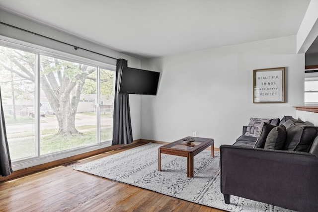 30664 Burlington St, Westland, MI 48186 - living area with wood finished floors and baseboards