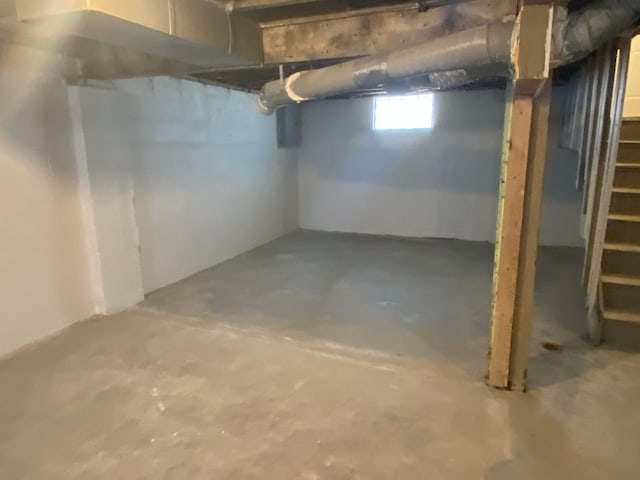 below grade area with stairway