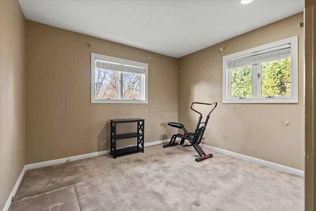 5080 Kitson Ln, West Bloomfield, MI 48324 - exercise area with healthy amount of natural light, carpet, and baseboards