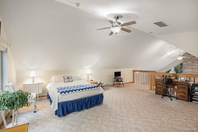 5793 Gark Rd, Attica, MI 48412 - bedroom featuring carpet floors, lofted ceiling, a desk, and baseboards