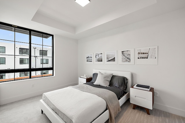 533 E Harrison Ave Unit 18, Royal Oak, MI 48067 - bedroom featuring baseboards and a tray ceiling
