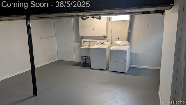 11657 Engleman Rd, Warren, MI 48089 - basement featuring separate washer and dryer and a sink
