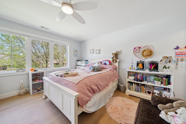 1663 Fairway Dr, Birmingham, MI 48009 - bedroom featuring light wood finished floors, baseboards, and ceiling fan