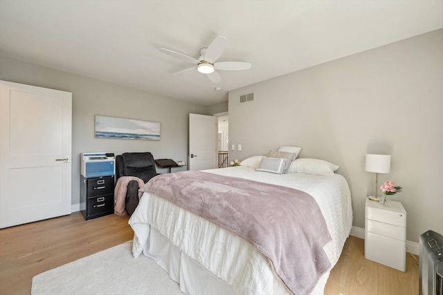 1663 Fairway Dr, Birmingham, MI 48009 - bedroom with light wood-type flooring, baseboards, and a ceiling fan