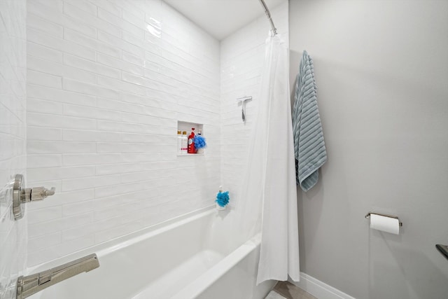 1663 Fairway Dr, Birmingham, MI 48009 - full bath with shower / bath combo with shower curtain and baseboards