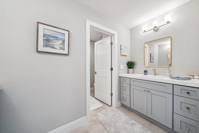 1663 Fairway Dr, Birmingham, MI 48009 - bathroom with vanity, baseboards, and toilet