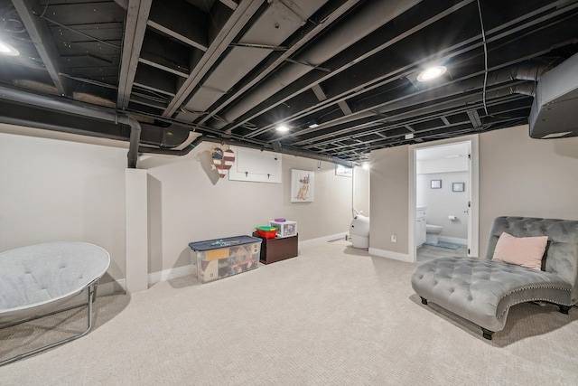 1663 Fairway Dr, Birmingham, MI 48009 - finished below grade area featuring carpet and baseboards