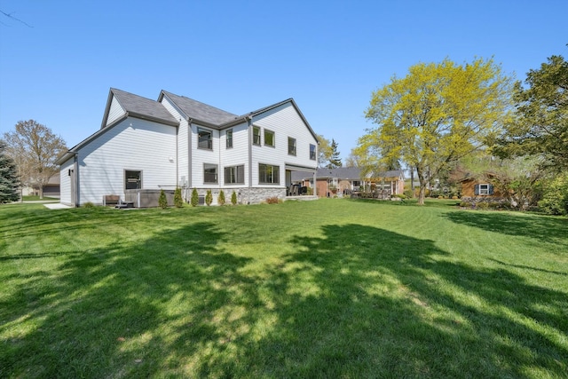 1663 Fairway Dr, Birmingham, MI 48009 - rear view of property featuring a lawn and stone siding