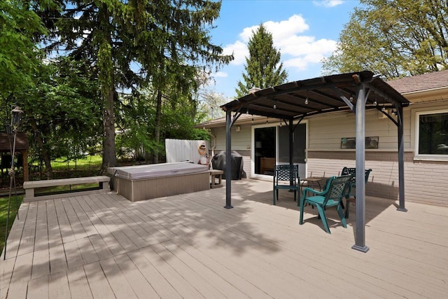 1831 Ansal Dr, Rochester Hills, MI 48309 - deck with a covered hot tub and a pergola