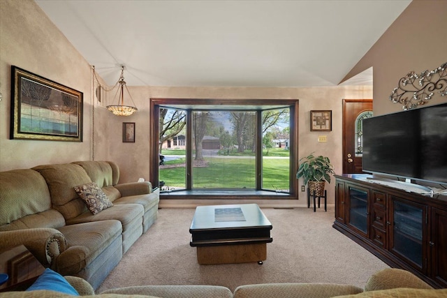 1831 Ansal Dr, Rochester Hills, MI 48309 - carpeted living area with lofted ceiling