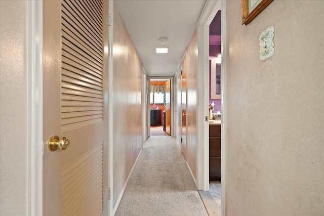 1831 Ansal Dr, Rochester Hills, MI 48309 - hall featuring light carpet and a textured wall