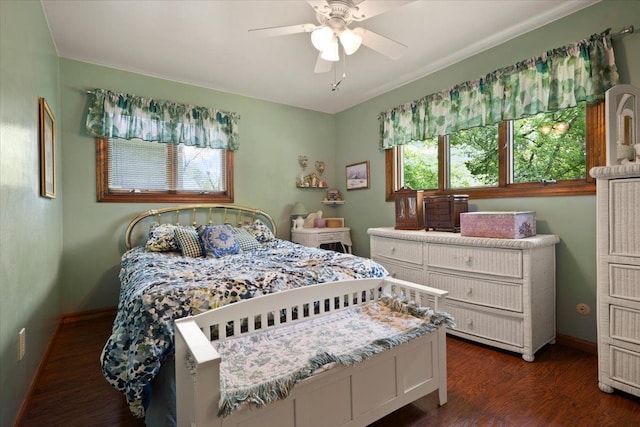 1831 Ansal Dr, Rochester Hills, MI 48309 - bedroom featuring wood finished floors, baseboards, and ceiling fan