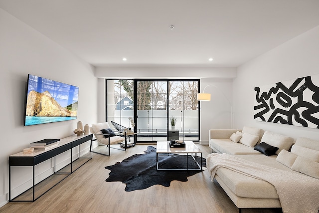 533 E Harrison Ave Unit 20, Royal Oak, MI 48067 - living area with wood finished floors, recessed lighting, and baseboards