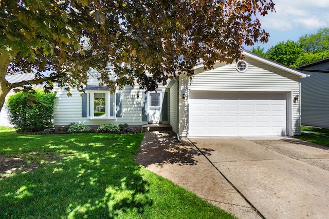 41944 Cherry Hill Rd, Novi, MI 48375 - view of property hidden behind natural elements featuring concrete driveway, an attached garage, and a front lawn